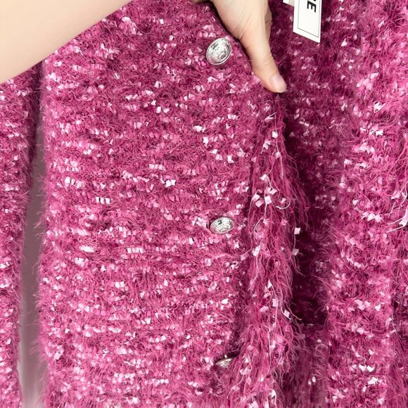 NWT L'Agence Azure Fringe Double Breasted Open Cardigan Blazer - Picture 4 of 8